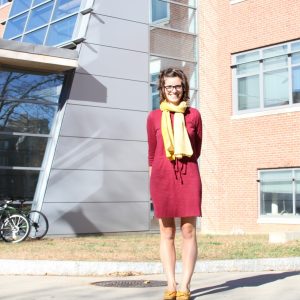 Alessia Satterfield outside of UConn CLAS building