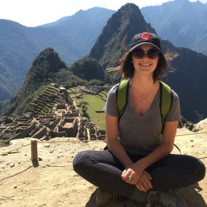 Michelle Meek in front of Machu Pichu