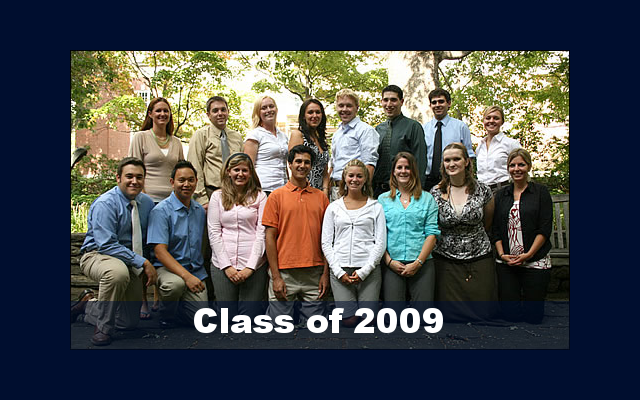 Group of students smile at camera. Text reads: Class of 2009